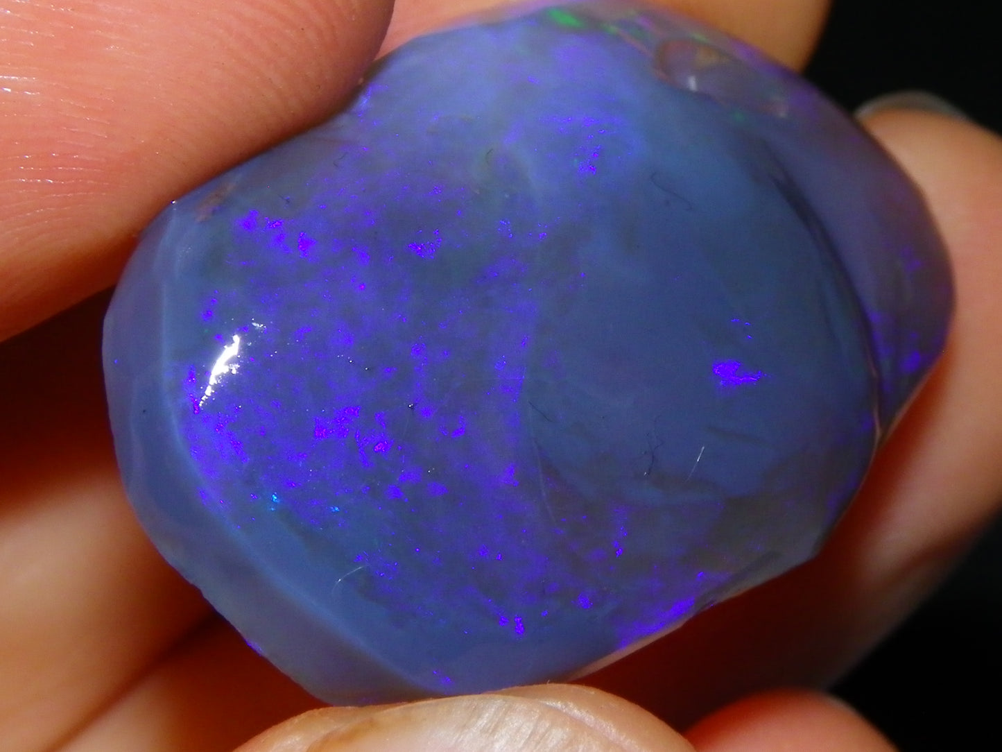 Large 51.3ct Lightning Ridge Dark Crystal Opal Rub/Rough Blue Fires Australia