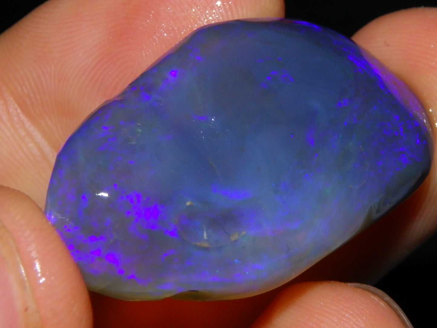 Large 51.3ct Lightning Ridge Dark Crystal Opal Rub/Rough Blue Fires Australia