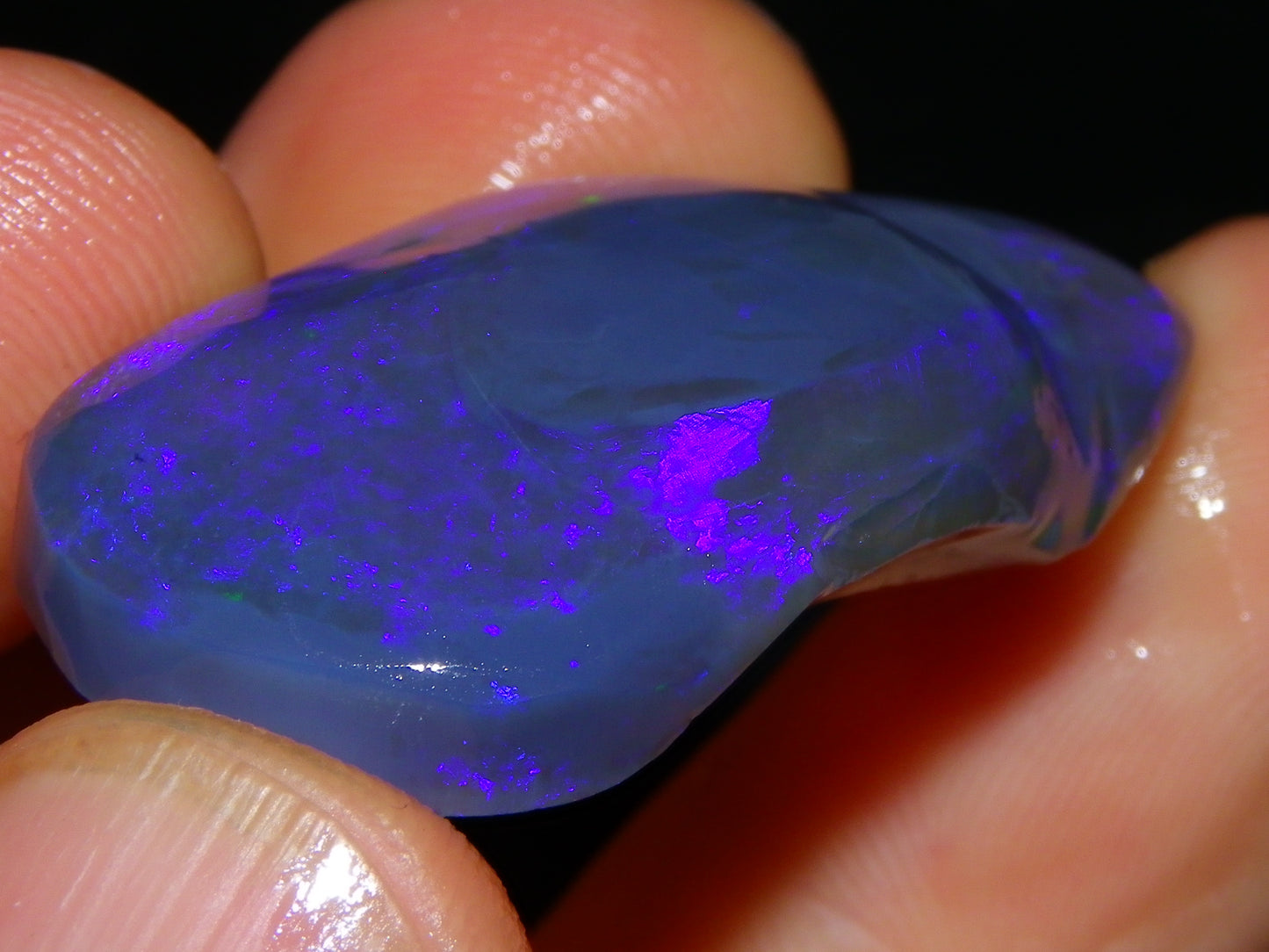 Large 51.3ct Lightning Ridge Dark Crystal Opal Rub/Rough Blue Fires Australia