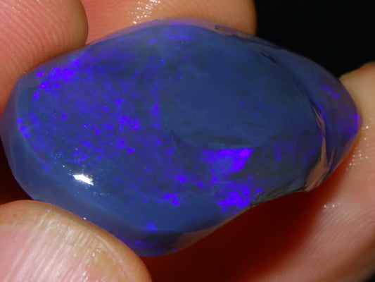 Large 51.3ct Lightning Ridge Dark Crystal Opal Rub/Rough Blue Fires Australia