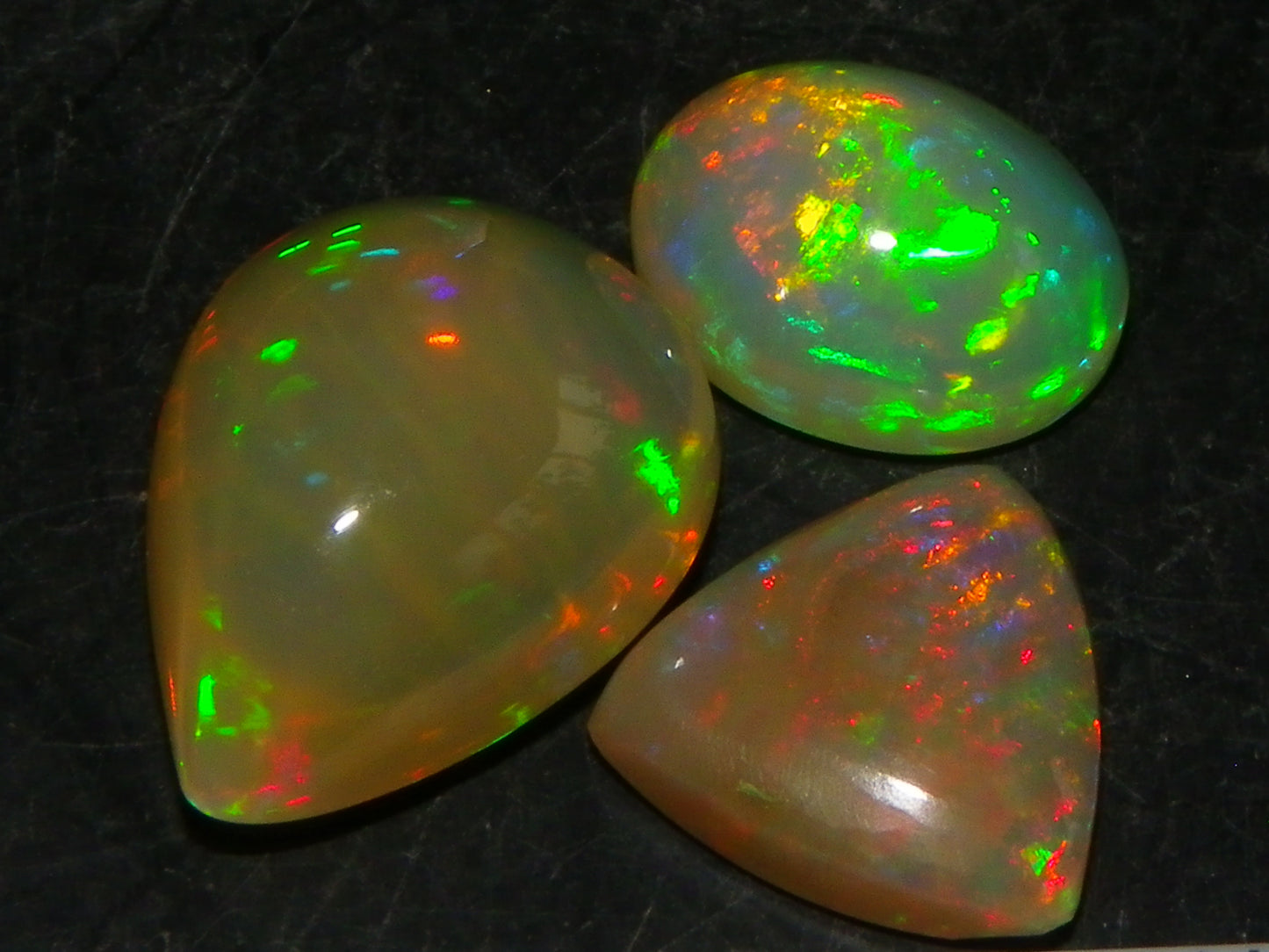 3 Nice Welo Crystal Opal Cabs/Polsihed Stones 8.96cts Multicolour Parcel :)