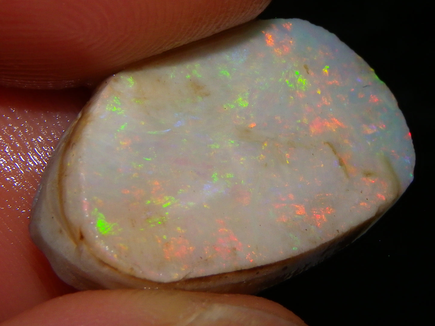 Nice Coober Pedy Opal Rubs/Rough Parcel 77cts Multicolour Fires/White Base
