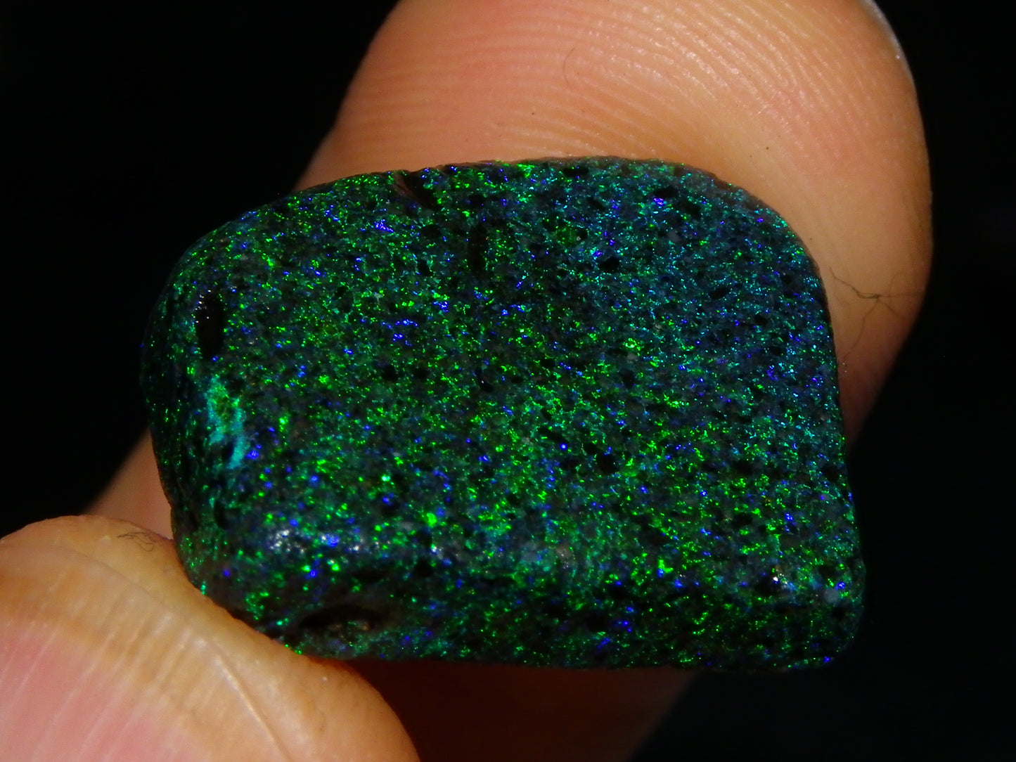 2 Rough/Sliced Andamooka Matrix Opals 24.35cts Green/Blues Specimens :)