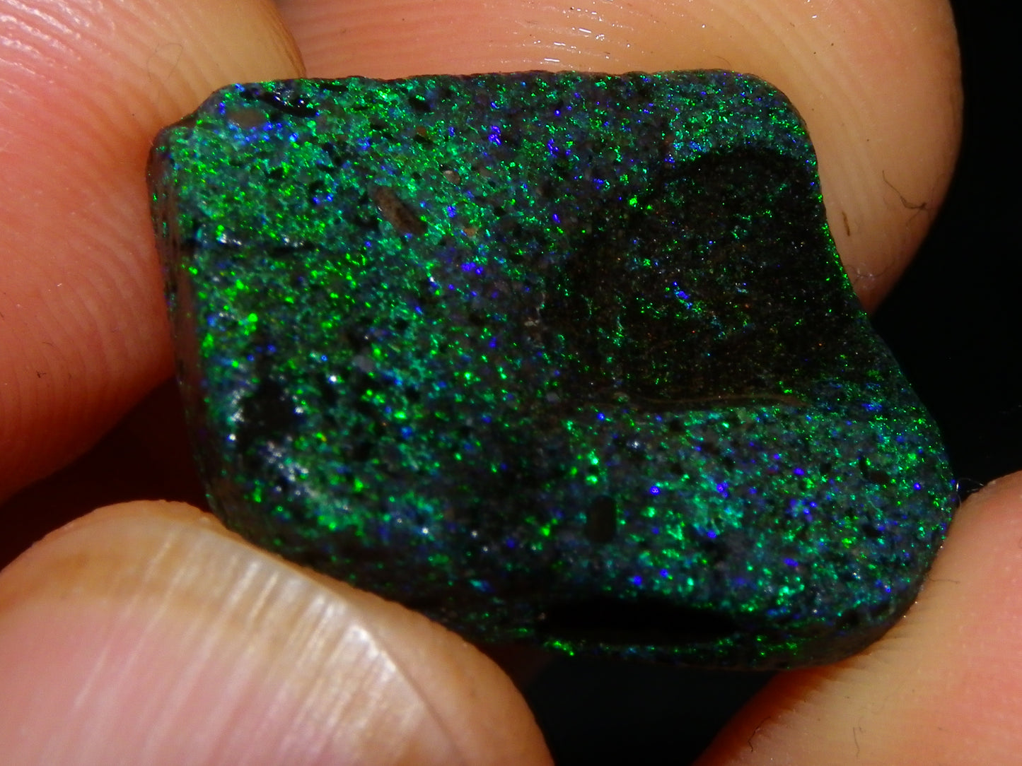 2 Rough/Sliced Andamooka Matrix Opals 24.35cts Green/Blues Specimens :)