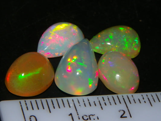 Nice Welo Crystal Opal Cabs 11.33cts Multicolour Fires Ethiopia Mixed Base
