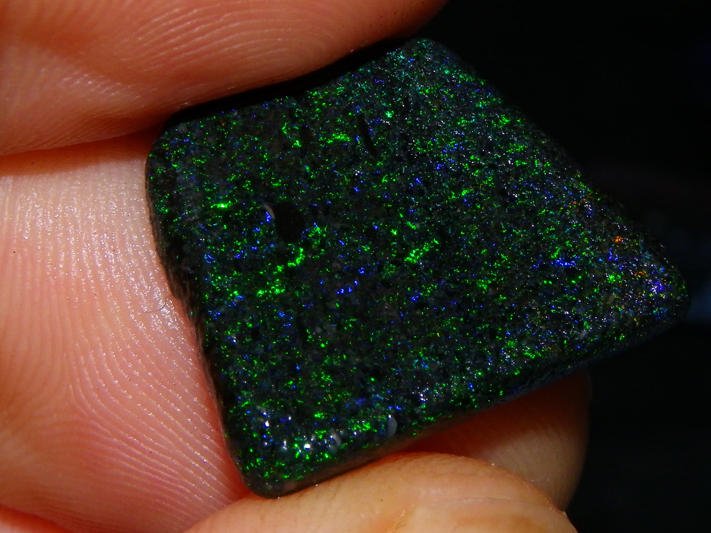 2 Rough/Sliced Andamooka Matrix Opals 24.35cts Green/Blues Specimens :)