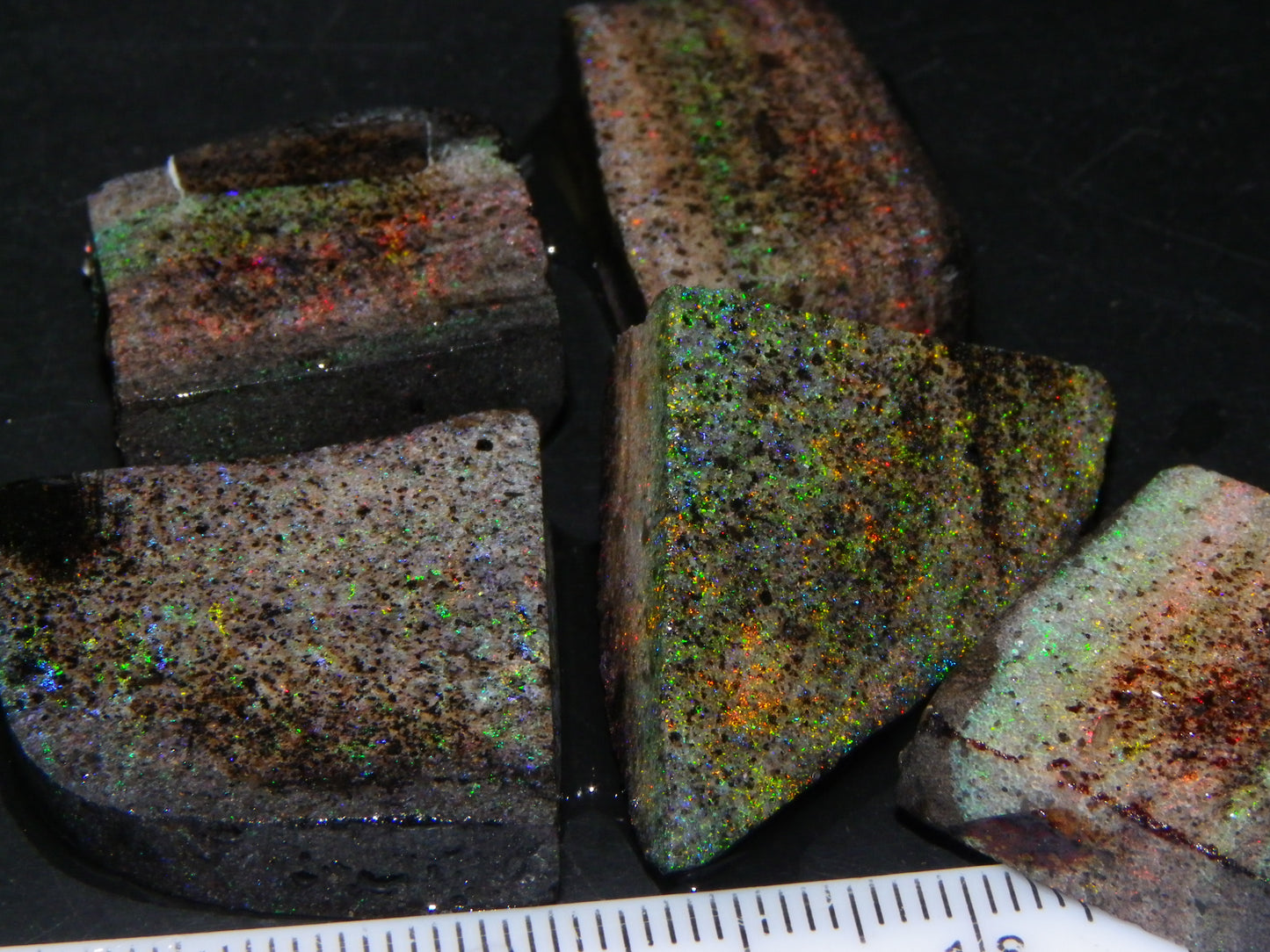 Nice Rough/Sliced/Treated Andamooka Matrix Opal Parcel 154cts Some Fires