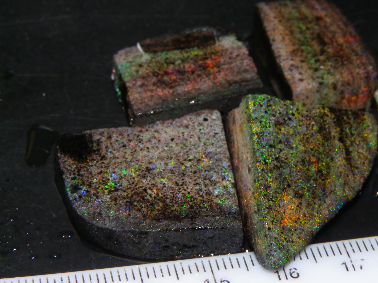 Nice Rough/Sliced/Treated Andamooka Matrix Opal Parcel 154cts Some Fires