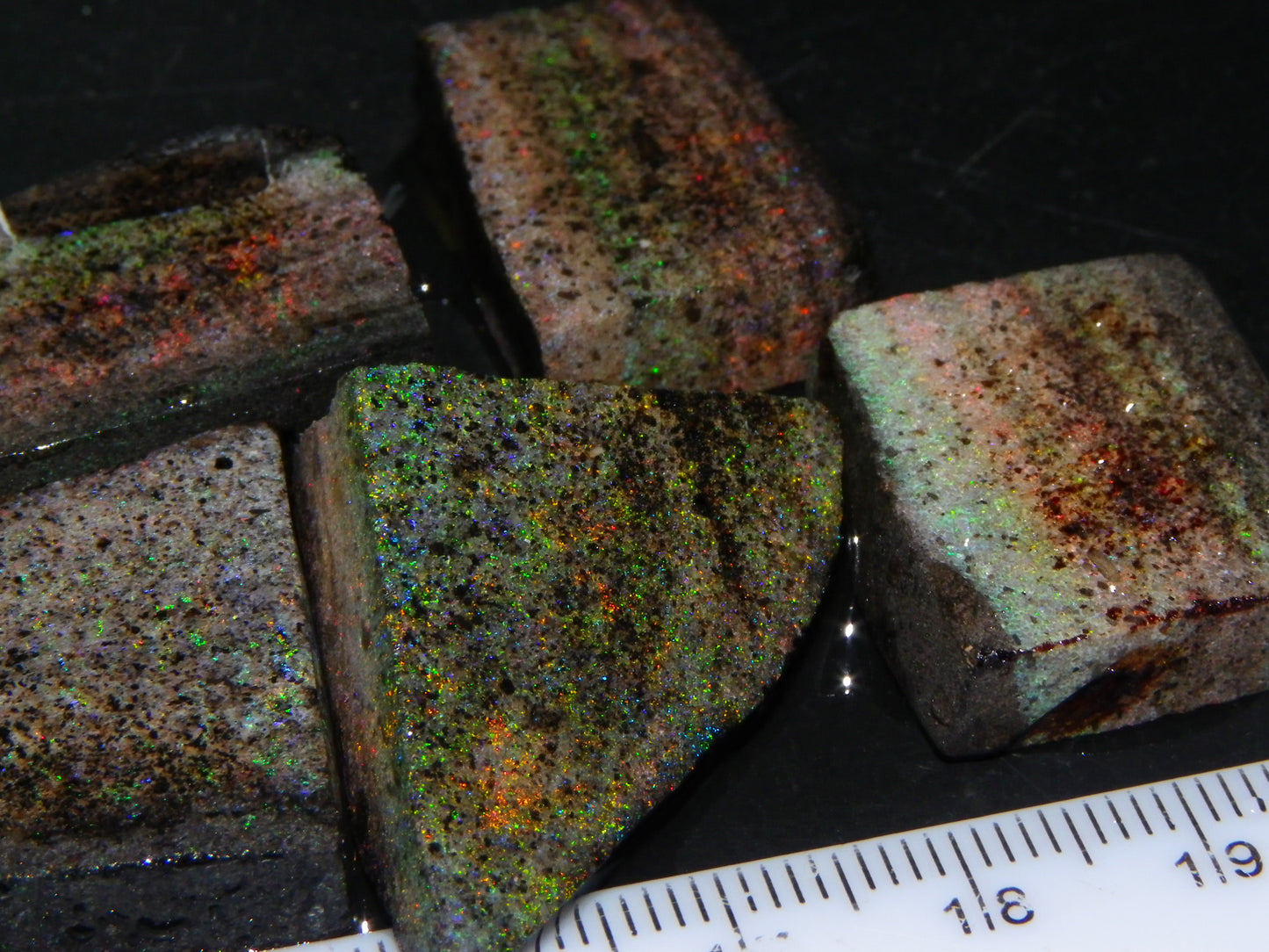 Nice Rough/Sliced/Treated Andamooka Matrix Opal Parcel 154cts Some Fires