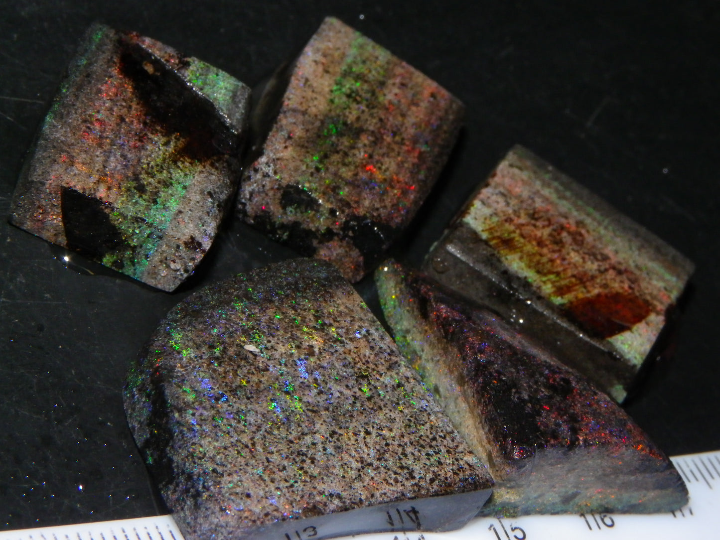 Nice Rough/Sliced/Treated Andamooka Matrix Opal Parcel 154cts Some Fires