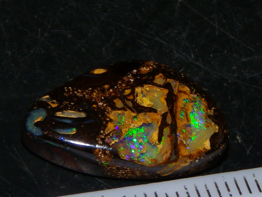 Nice Quality Cut/Polished Boulder Opal Cab 10.95cts Blue/Green Fires Qld Australia