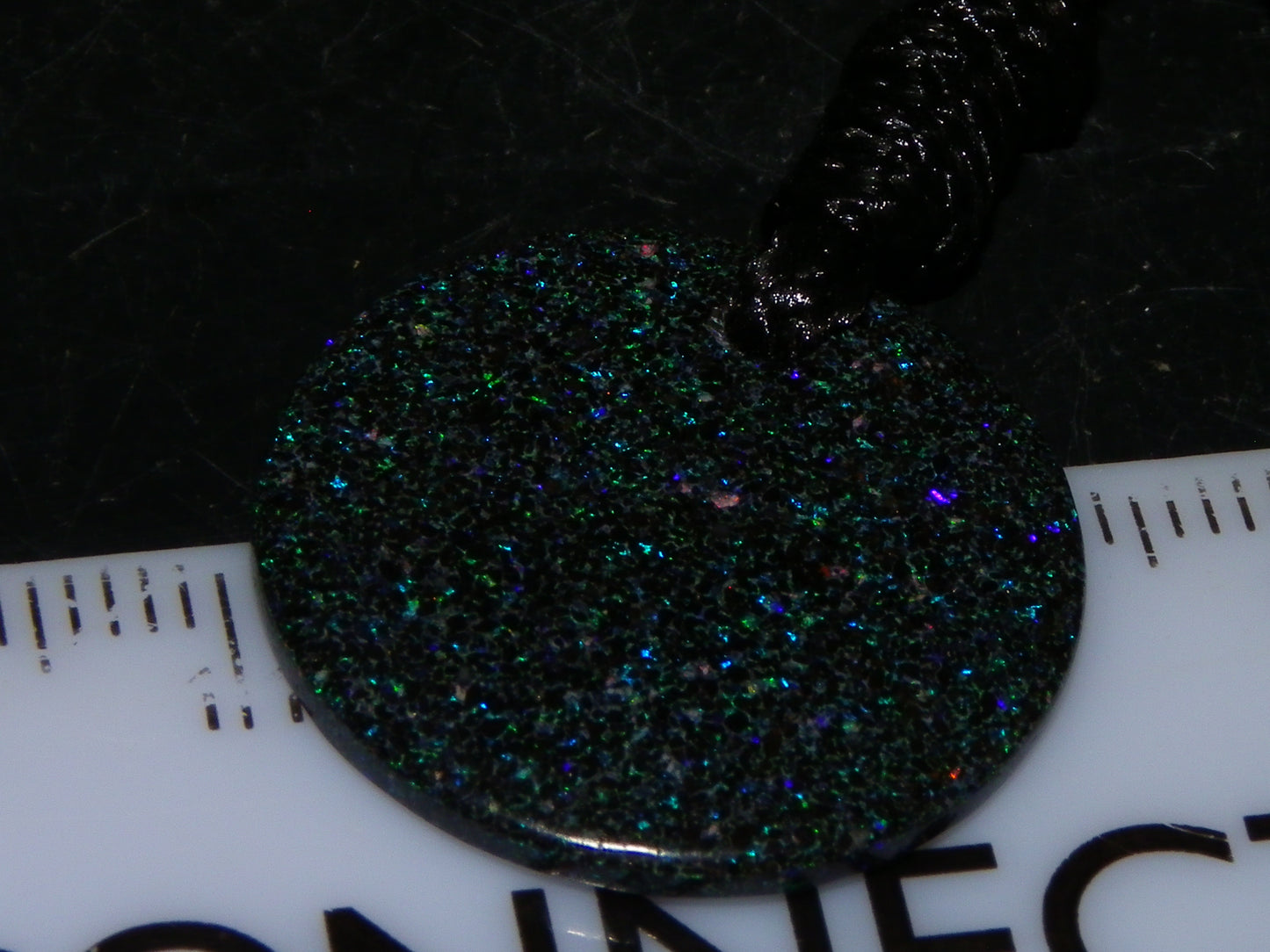 Nice Andamooka Matrix Opal Pendant 19.6cts Inc Cord Blue/Green Fires Australia