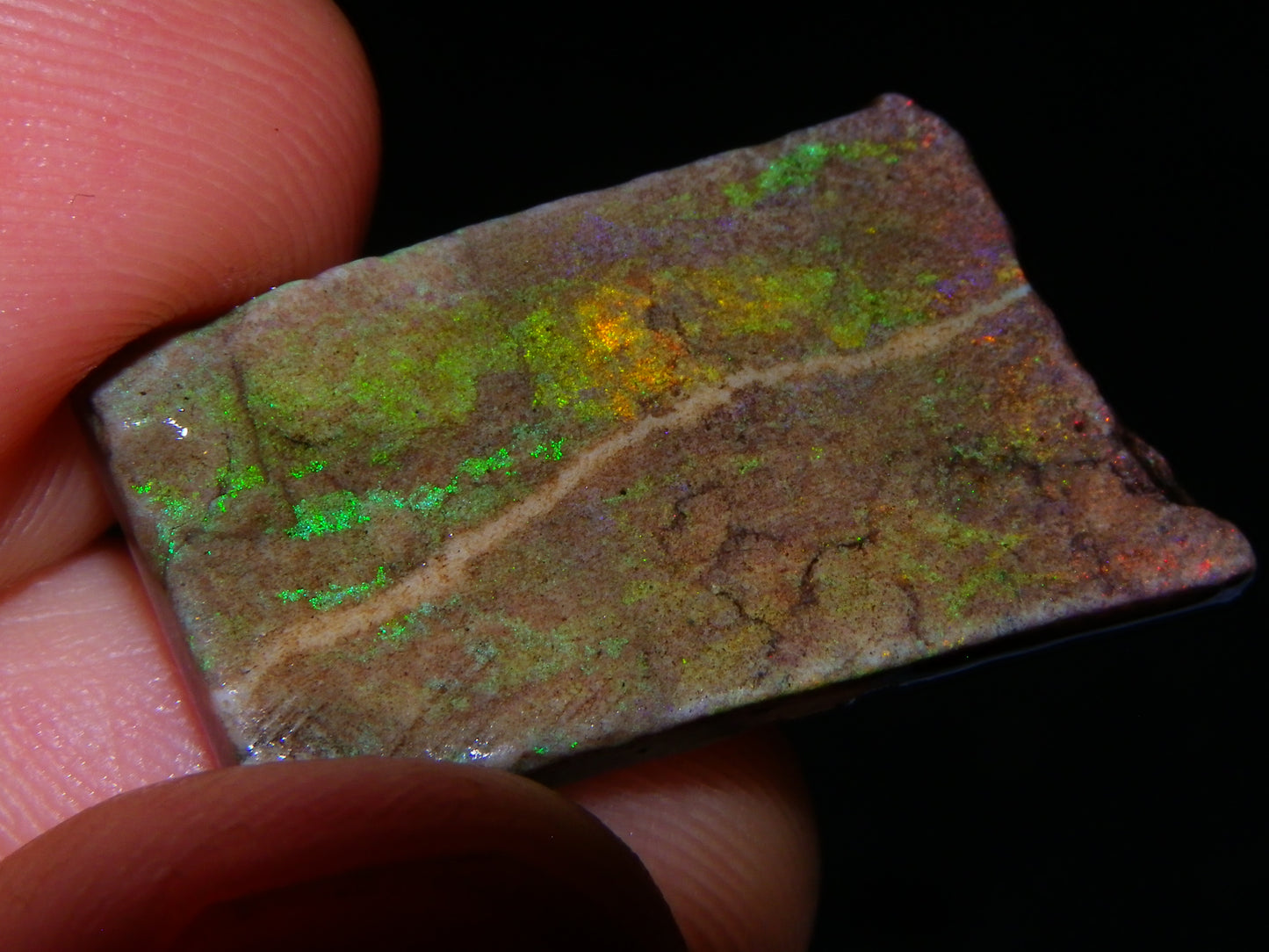 5 Nice Rough/Sliced Andamooka Matrix Opals 77.1cts Orange/Green Fires :)