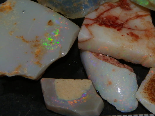 Nice Coober Pedy Seam/Fossil Opal Rough/Specimens 140.2cts Multicolour Fires