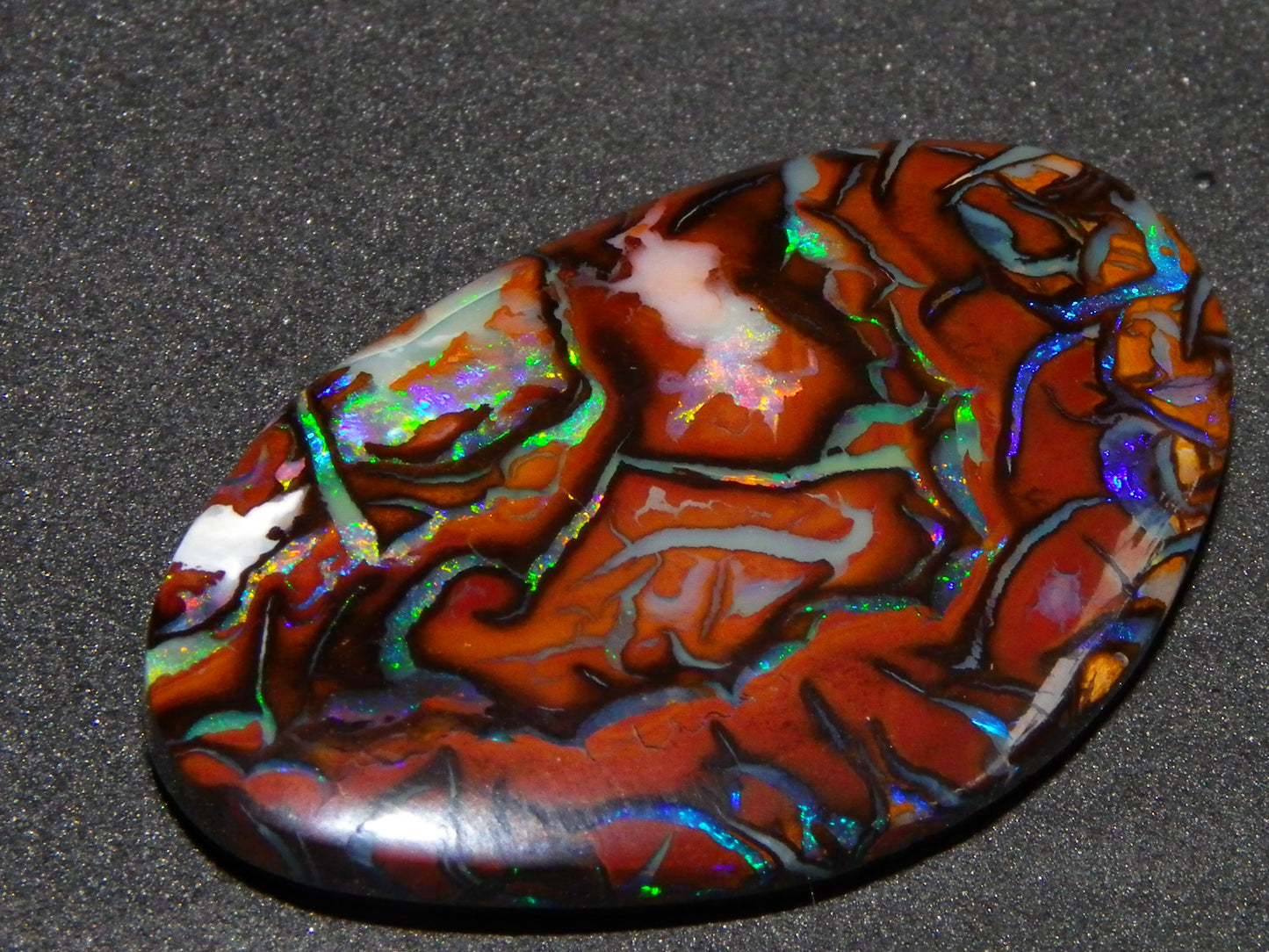 Quality Cut/Polished Koroit Opal Cab 33.78cts Double sided Pattern/Fires Queensland Australia