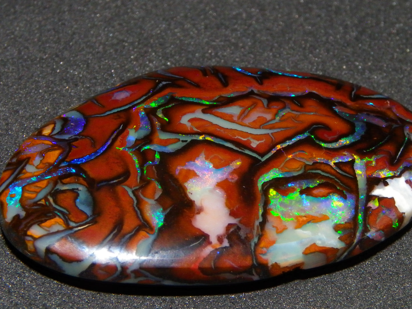 Quality Cut/Polished Koroit Opal Cab 33.78cts Double sided Pattern/Fires Queensland Australia