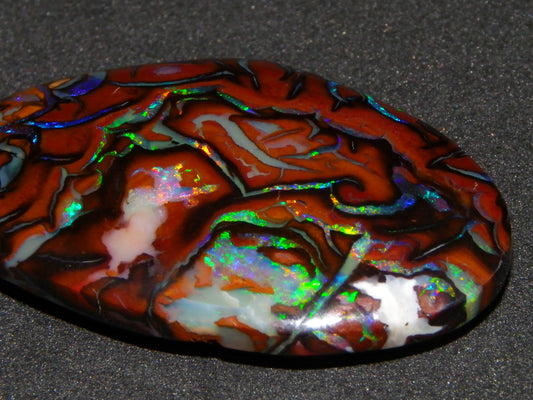 Quality Cut/Polished Koroit Opal Cab 33.78cts Double sided Pattern/Fires Queensland Australia