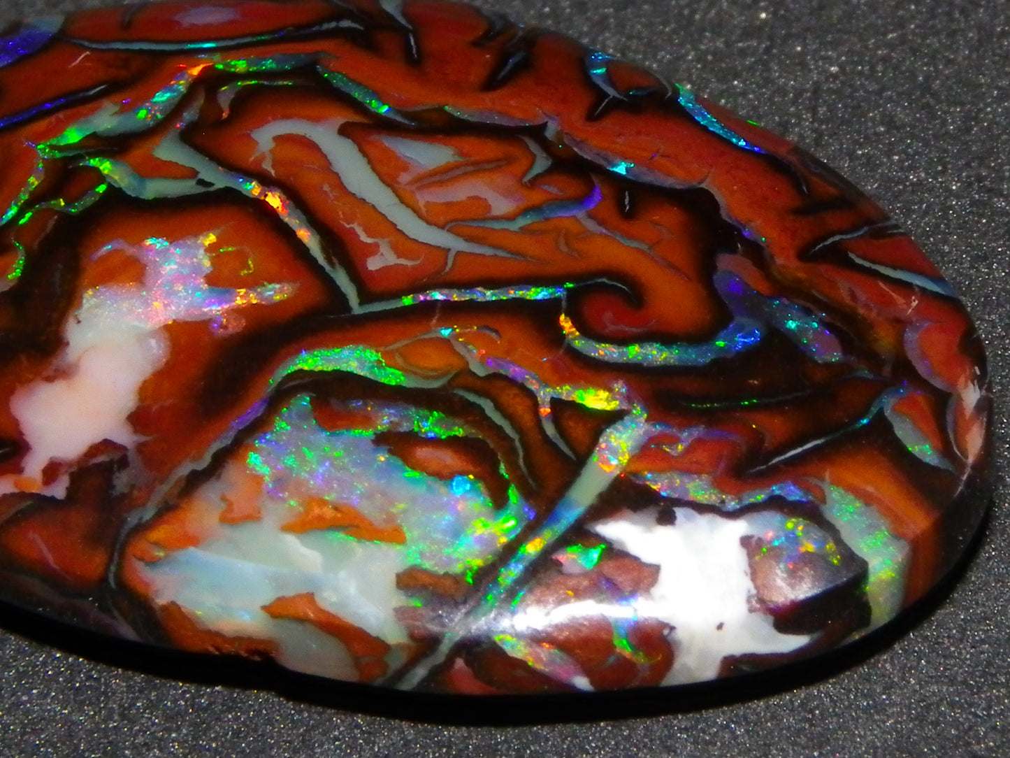 Quality Cut/Polished Koroit Opal Cab 33.78cts Double sided Pattern/Fires Queensland Australia