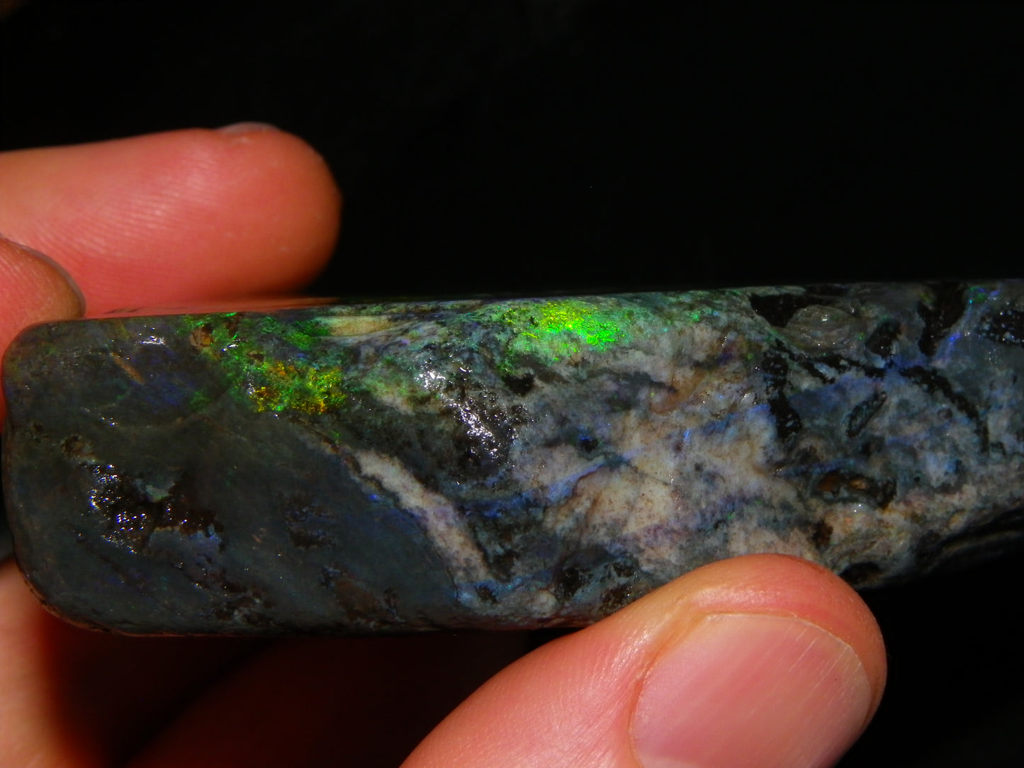 NIce Chunk Rough/Treated Andamooka Matrix Opal 628cts Multicolour Fires/Bars