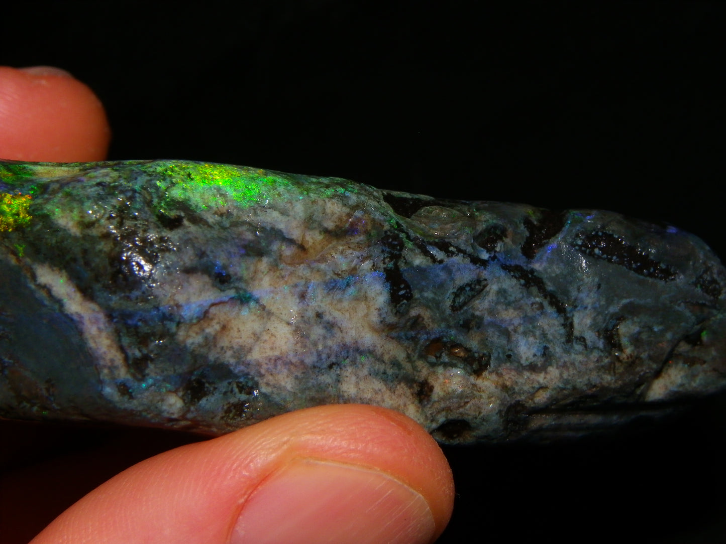 NIce Chunk Rough/Treated Andamooka Matrix Opal 628cts Multicolour Fires/Bars