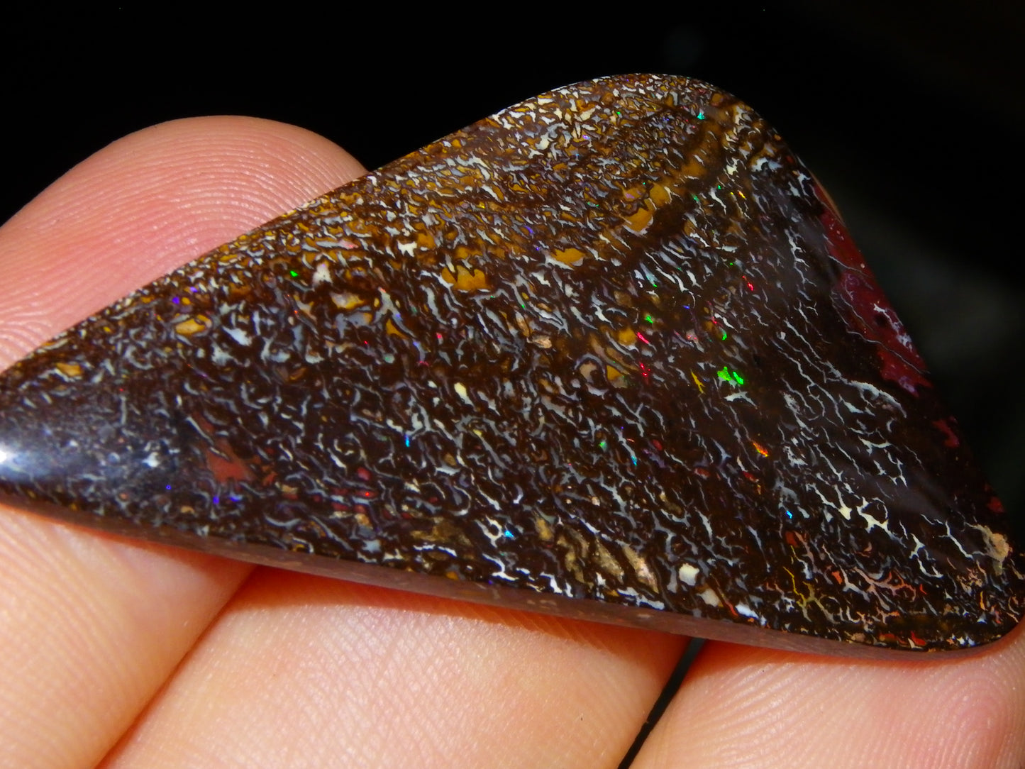 Nice Cut/Polished Koroit Opal Freeform 41.4cts Great Patterns/Some Fires :)