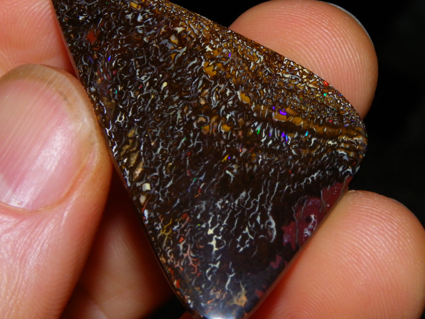 Nice Cut/Polished Koroit Opal Freeform 41.4cts Great Patterns/Some Fires :)