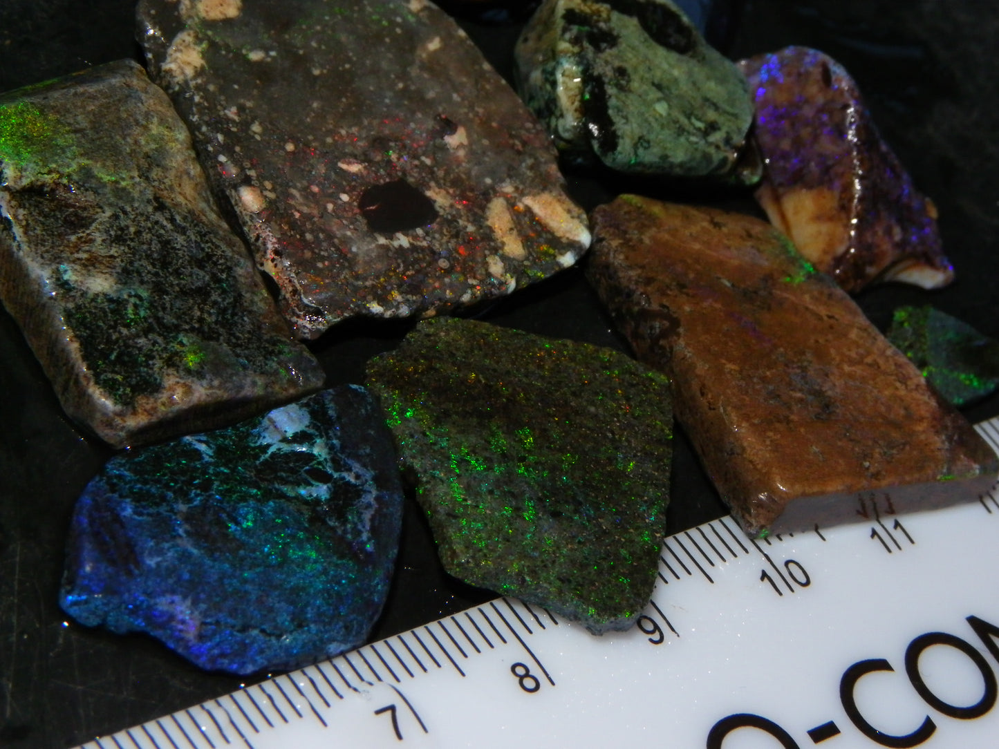 Nice Rough/sliced/Treated Andamooka Matrix Opals 143cts Blue/Green Fires :)