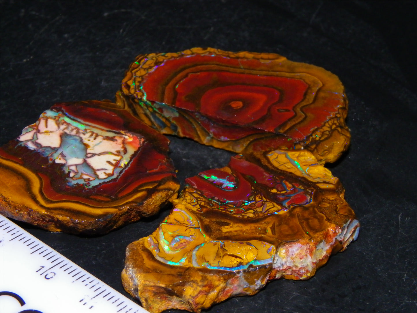 NIce Rough/Sliced Koroit Opals Nuts 260cts Patterns Fires Double sided :)