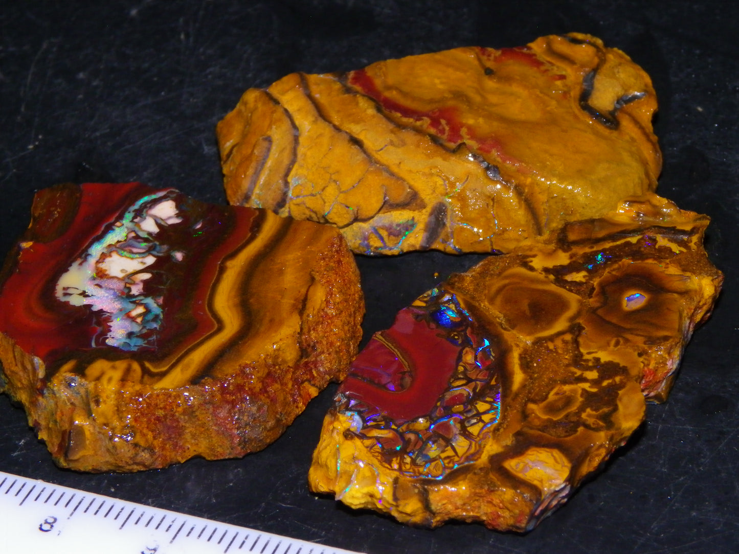 NIce Rough/Sliced Koroit Opals Nuts 260cts Patterns Fires Double sided :)