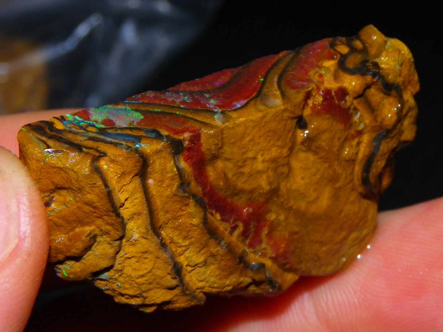 NIce Rough/Sliced Koroit Opals Nuts 260cts Patterns Fires Double sided :)