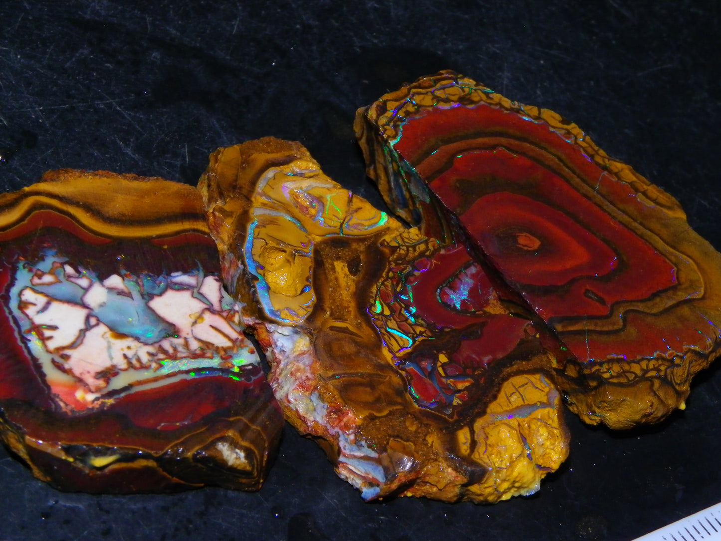 NIce Rough/Sliced Koroit Opals Nuts 260cts Patterns Fires Double sided :)