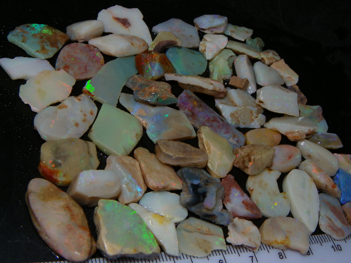 Nice Rubbed/Rough Opal Parcel 290cts Coober Pedy South Australia Fires Specimens