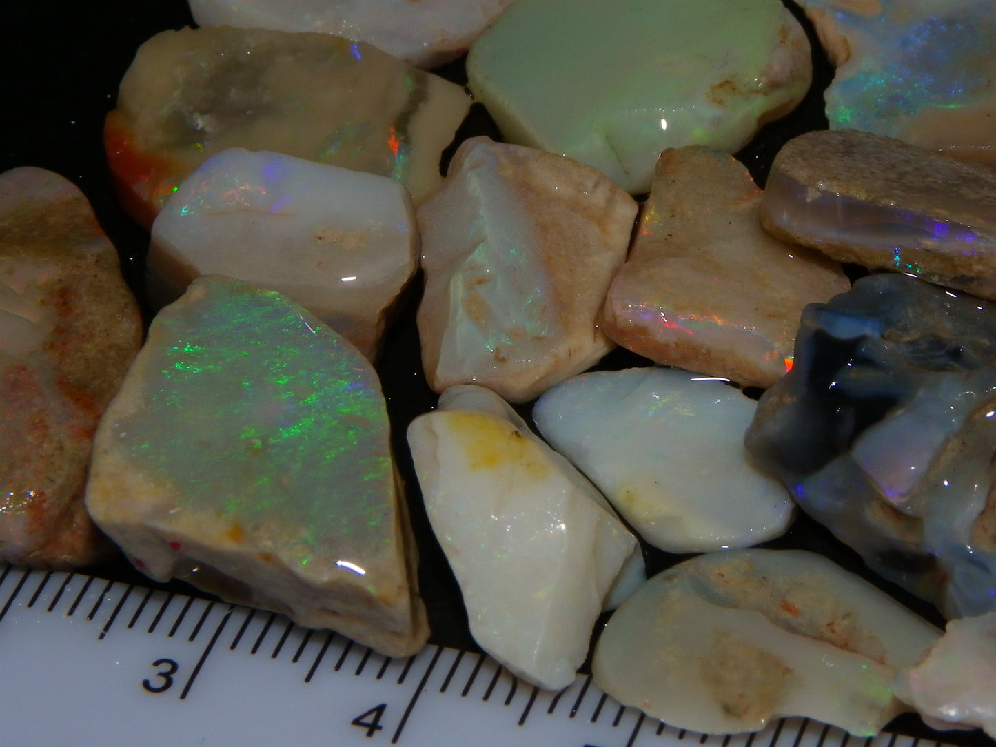 Nice Rubbed/Rough Opal Parcel 290cts Coober Pedy South Australia Fires Specimens