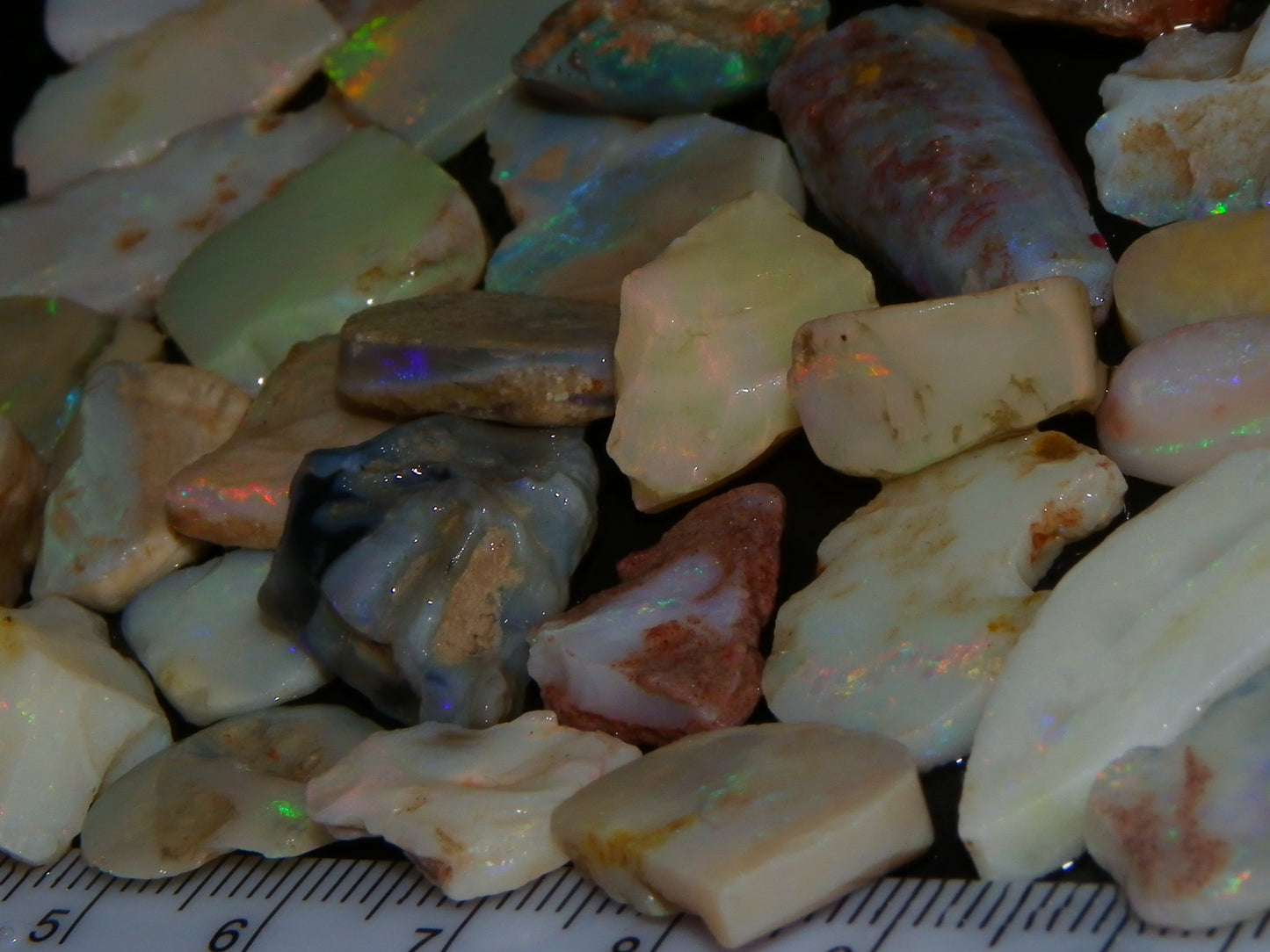 Nice Rubbed/Rough Opal Parcel 290cts Coober Pedy South Australia Fires Specimens