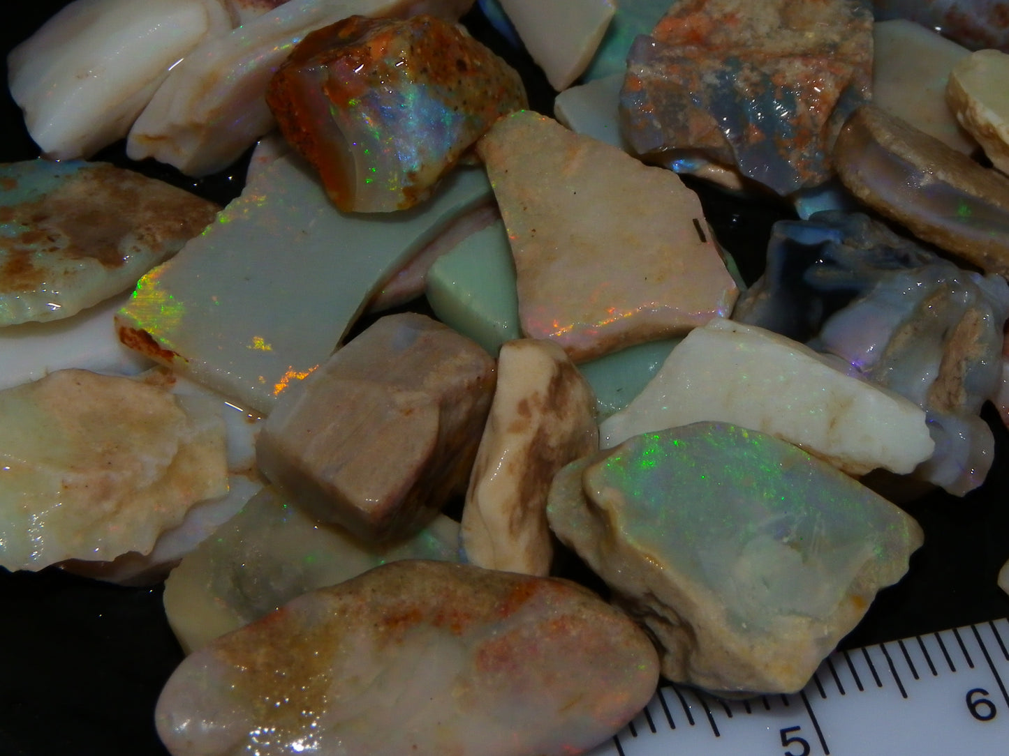 Nice Rubbed/Rough Opal Parcel 290cts Coober Pedy South Australia Fires Specimens