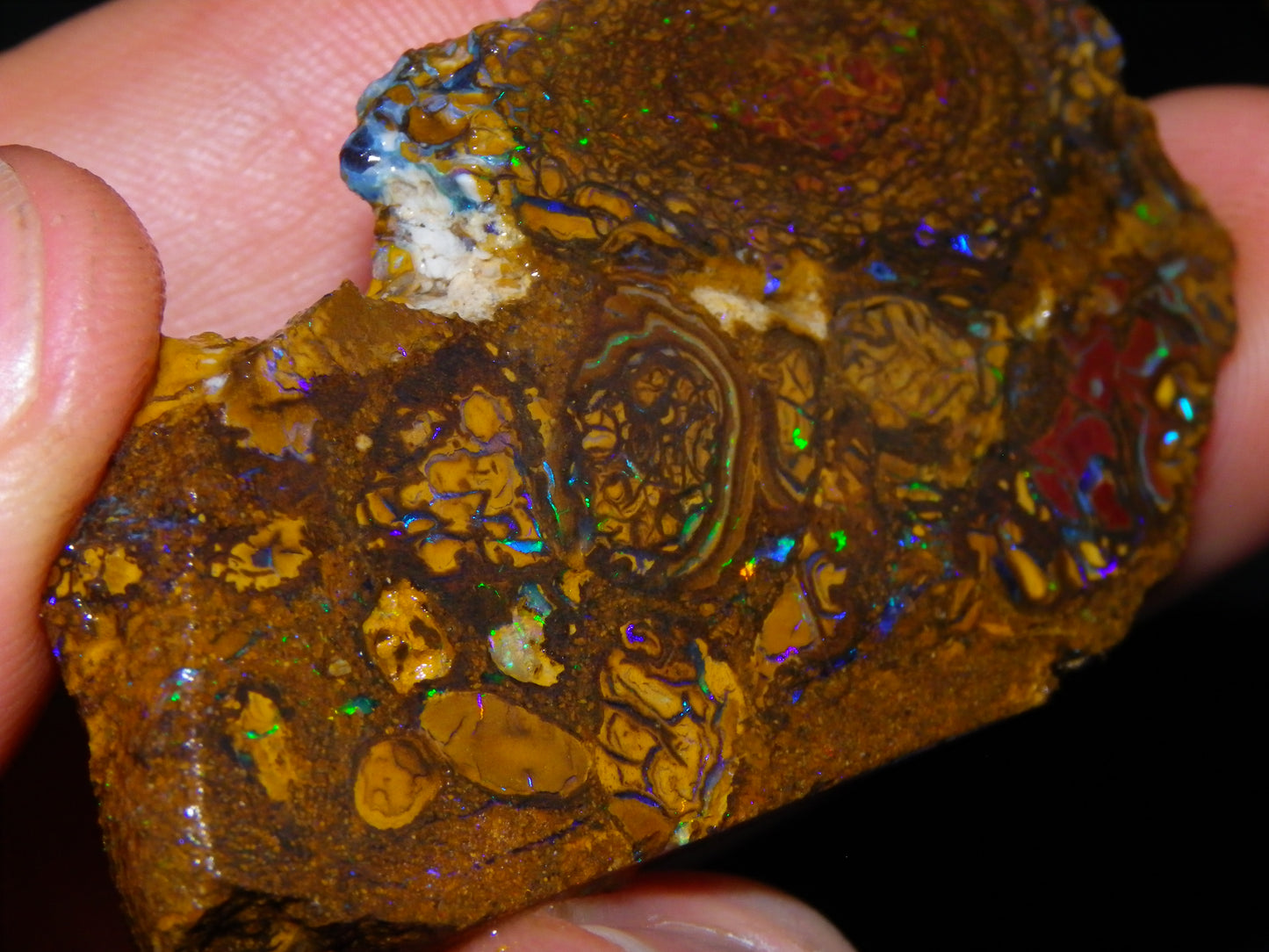 Nice Sliced/Rough Koroit Opal Parcel 236.6cts Patterns/Fires ironstones Queensland Au