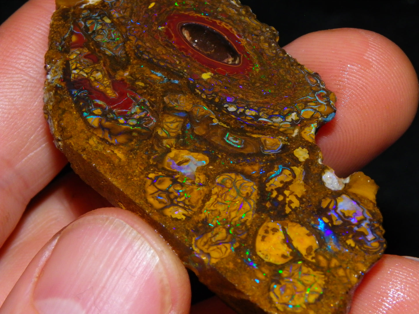 Nice Sliced/Rough Koroit Opal Parcel 236.6cts Patterns/Fires ironstones Queensland Au