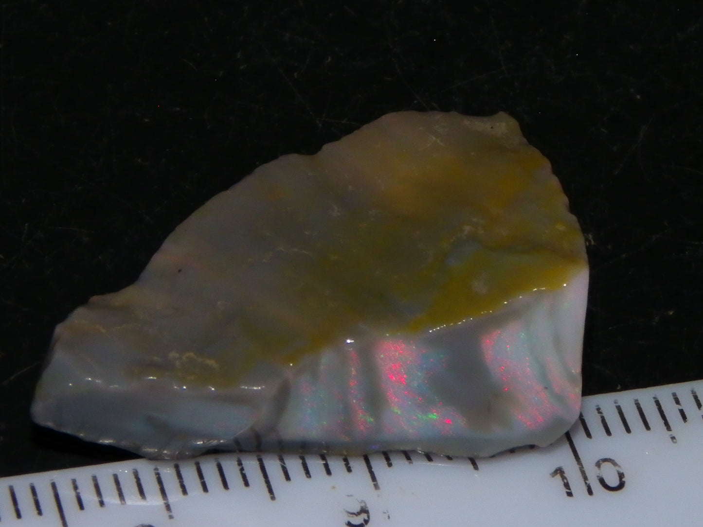 NIce Rough Lightning Ridge Seam Opal Specimen 20.05cts Grey/Light Base Pinks/Green Gamble