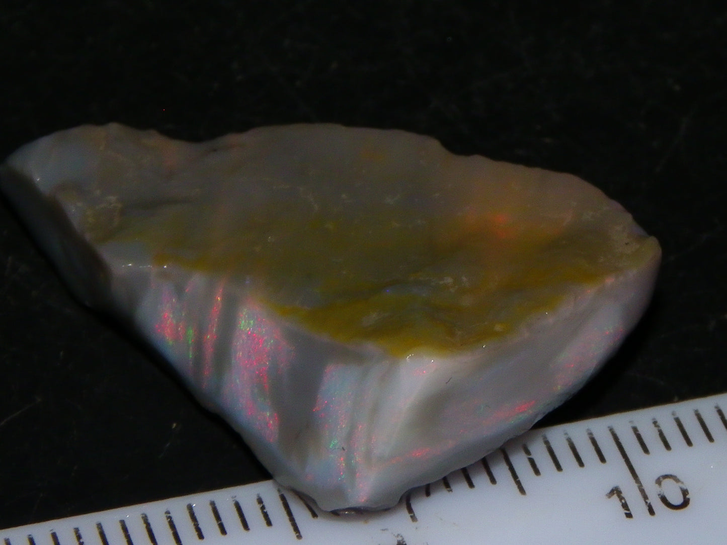 NIce Rough Lightning Ridge Seam Opal Specimen 20.05cts Grey/Light Base Pinks/Green Gamble