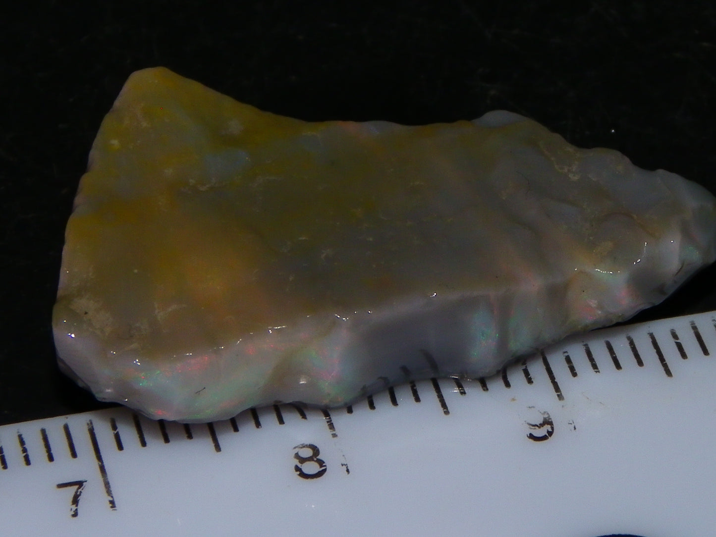 NIce Rough Lightning Ridge Seam Opal Specimen 20.05cts Grey/Light Base Pinks/Green Gamble