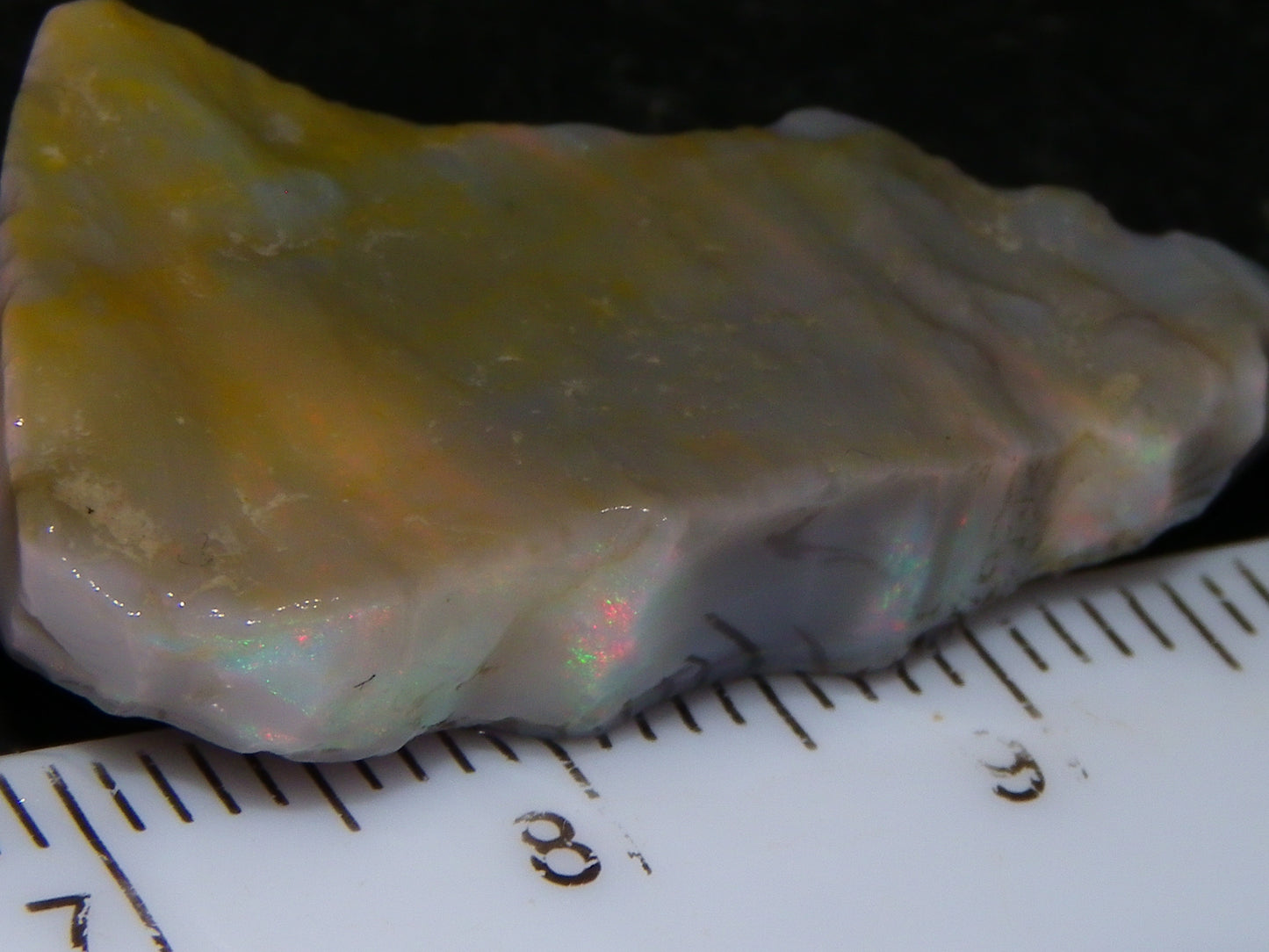 NIce Rough Lightning Ridge Seam Opal Specimen 20.05cts Grey/Light Base Pinks/Green Gamble