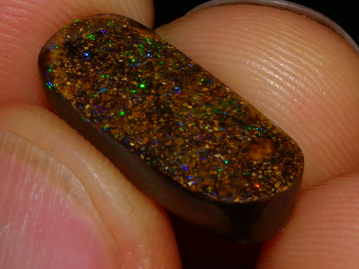 3 Cut Polished Boulder/Matrix Opals 29.5cts Pinfires/Crystal Ironstone Base :)