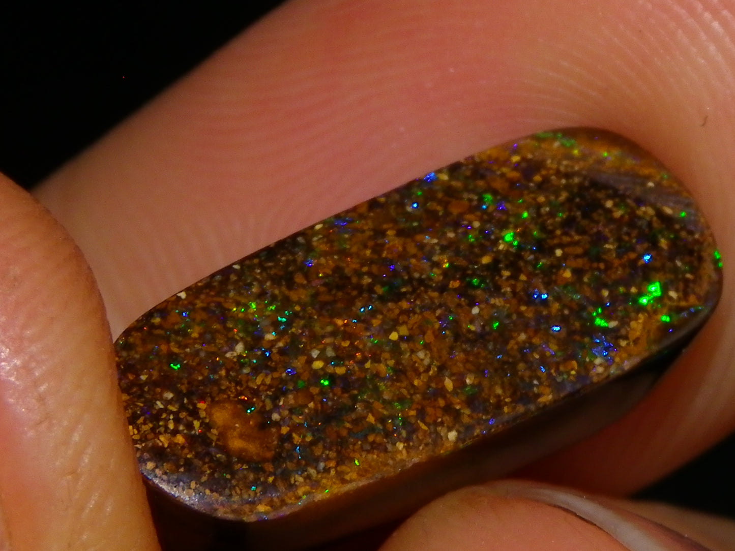 3 Cut Polished Boulder/Matrix Opals 29.5cts Pinfires/Crystal Ironstone Base :)