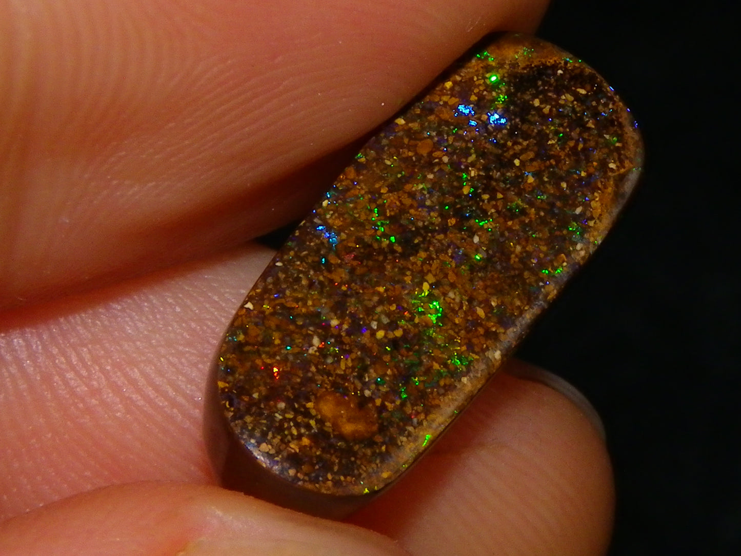 3 Cut Polished Boulder/Matrix Opals 29.5cts Pinfires/Crystal Ironstone Base :)