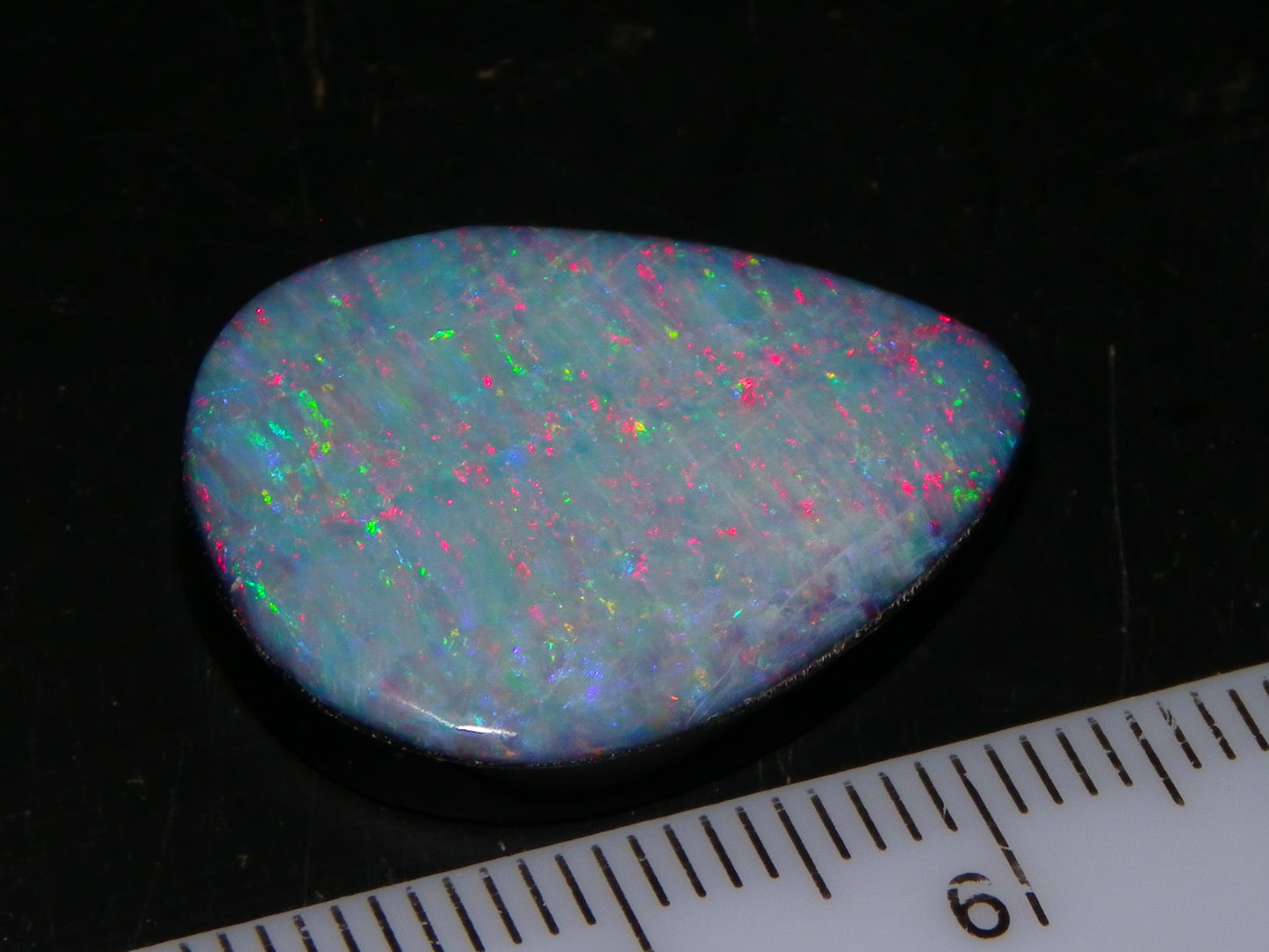 Nice CP Crystal Opal Doublet 14.05cts Red/Green Fires Black Base Australia