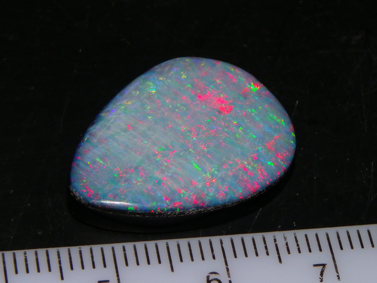 Nice CP Crystal Opal Doublet 14.05cts Red/Green Fires Black Base Australia