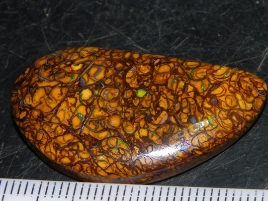 Nice Quality Koroit Opal Cab/Freeform 40.04cts Veins/Patterns/Double Sided Red/Green/Blues