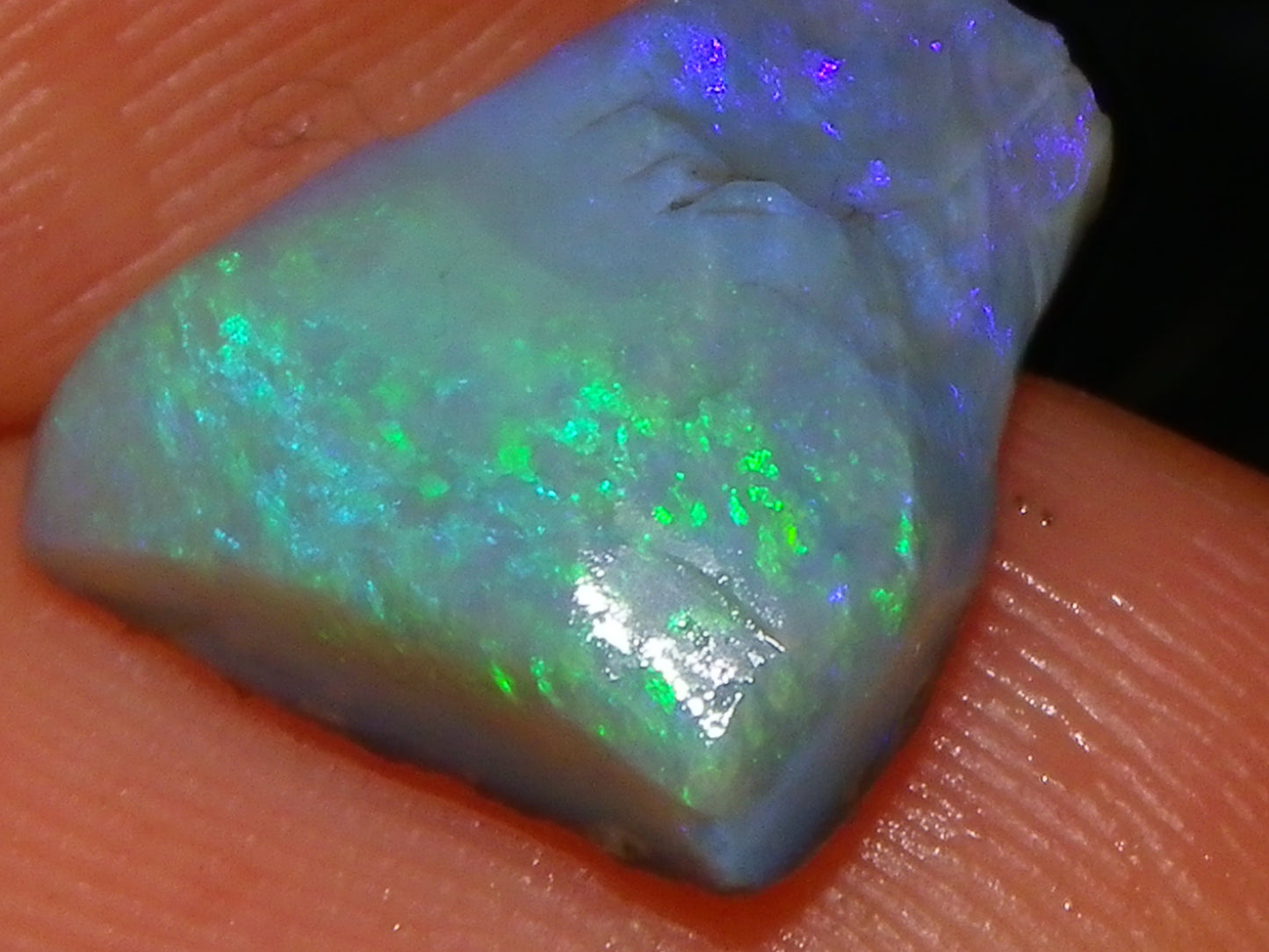 Nice Mintabie Opal Rubs/Rough Parcel 32cts Dark Base Green/Blue/Reds Australia (N)
