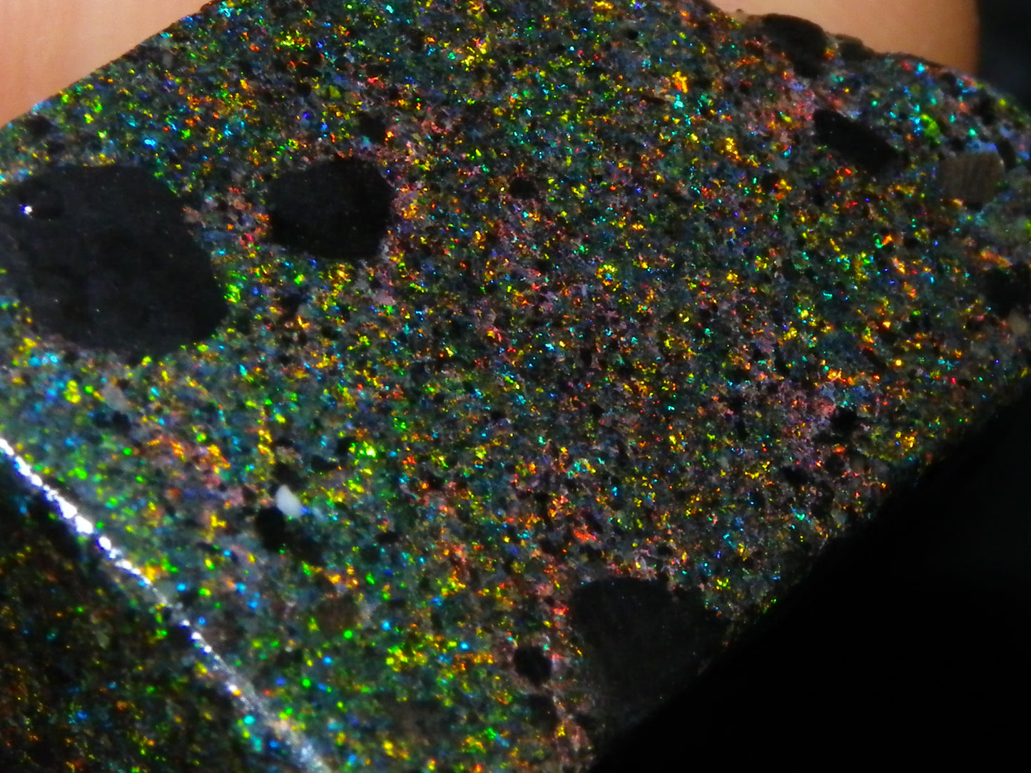 2 Quality/Sliced Andamooka Matrix Opals 84.5cts Multicolour Fires Australia (N)