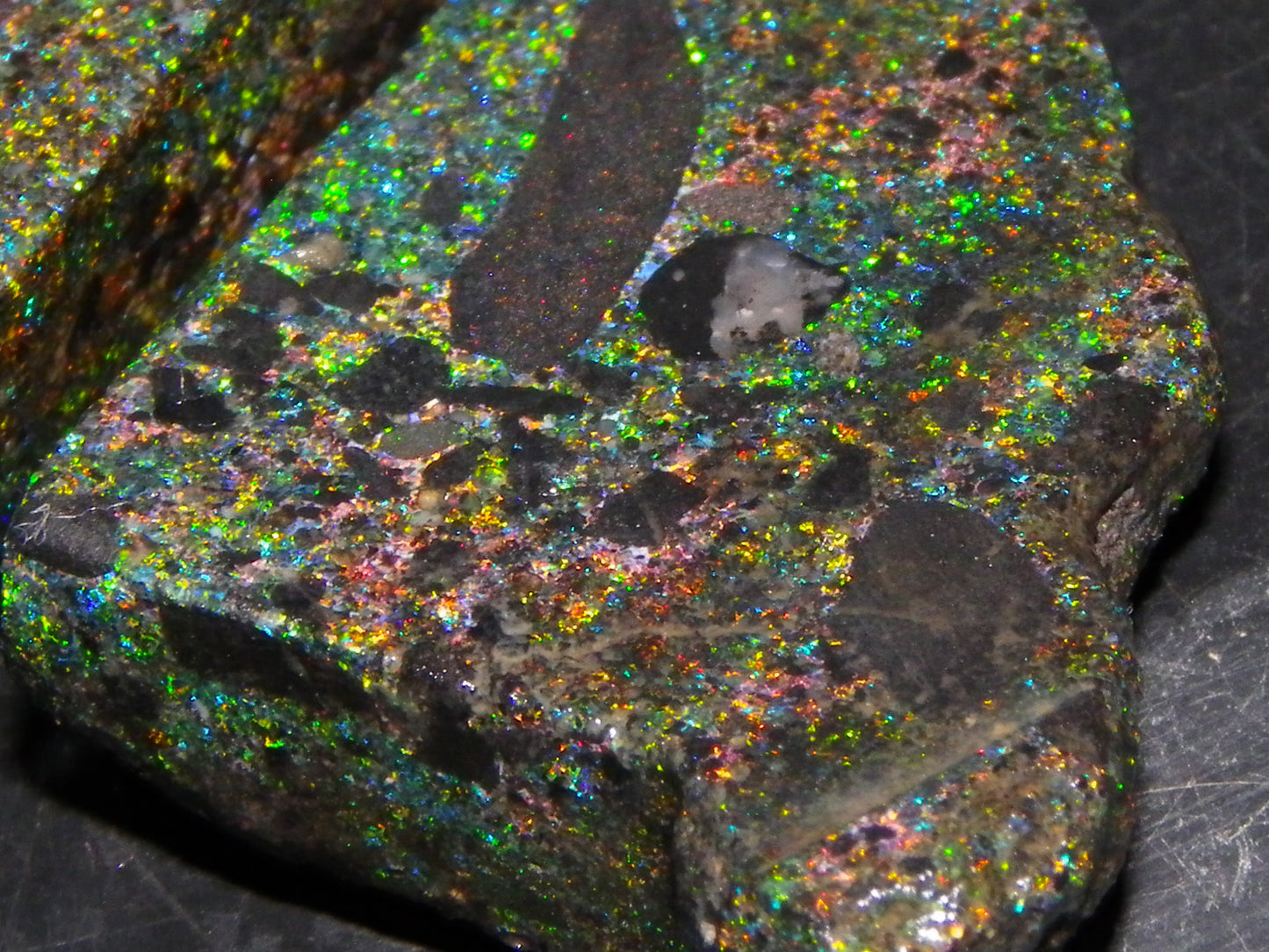 2 Quality/Sliced Andamooka Matrix Opals 84.5cts Multicolour Fires Australia (N)